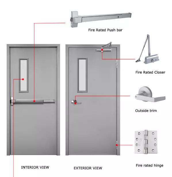 Fire Resistant For 60 Minutes Galvanized Fireproof Doors-ZTFIRE Door- Fire Door,Fireproof Door,Fire rated Door,Fire Resistant Door,Steel Door,Metal Door,Exit Door