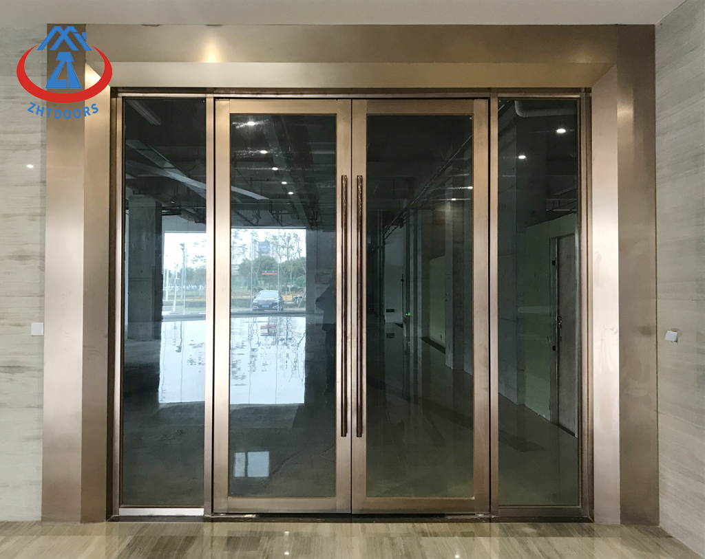 Aluminium Fire Resistant Full Glass Door for Hotel Commercial-ZTFIRE Door- Fire Door,Fireproof Door,Fire rated Door,Fire Resistant Door,Steel Door,Metal Door,Exit Door