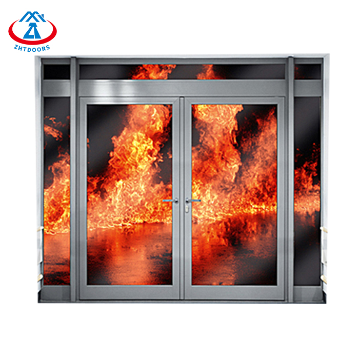 Kommersiell interiör eller exteriör aluminiumbrandsäker glasdörr-ZTFIRE-dörr-branddörr, brandsäker dörr, brandklassad dörr, brandsäker dörr, ståldörr, metalldörr, utgångsdörr
