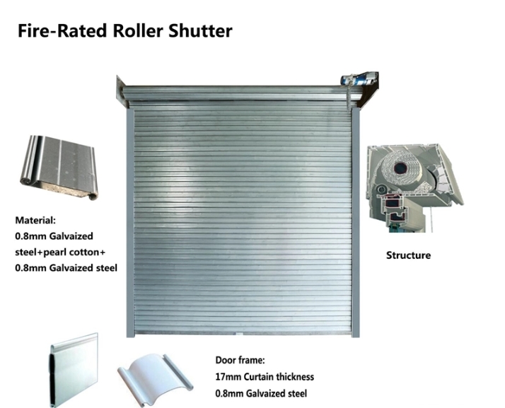Steel Fireproof Shutter Over 3 Hours Fire Rated Roller Shutter Roll Up Door-ZTFIRE Door- Fire Door,Fireproof Door,Fire rated Door,Fire Resistant Door,Steel Door,Metal Door,Exit Door