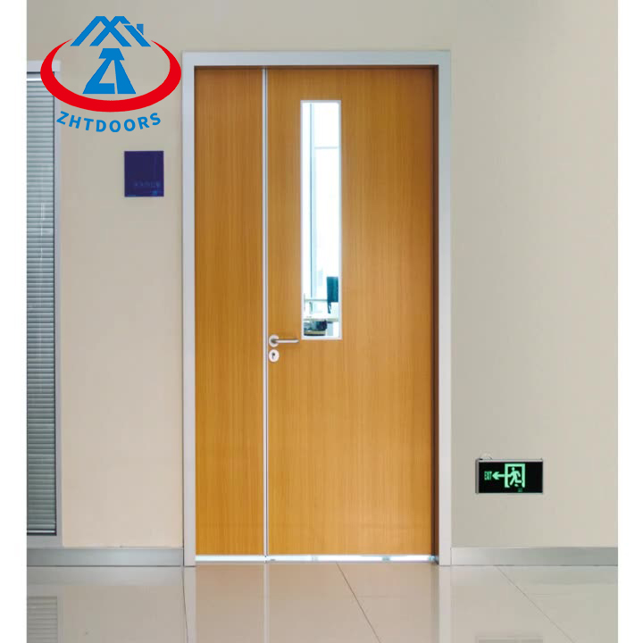 1 Hour Fire Door With Glass Wooden-ZTFIRE Door- Fire Door,Fireproof Door,Fire rated Door,Fire Resistant Door,Steel Door,Metal Door,Exit Door