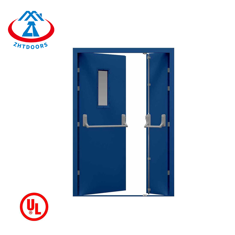 Commercial Emergency Fire Exit Door With Push Bar Double Fire Door With Push Bar-ZTFIRE Door- Fire Door,Fireproof Door,Fire rated Door,Fire Resistant Door,Steel Door,Metal Door,Exit Door